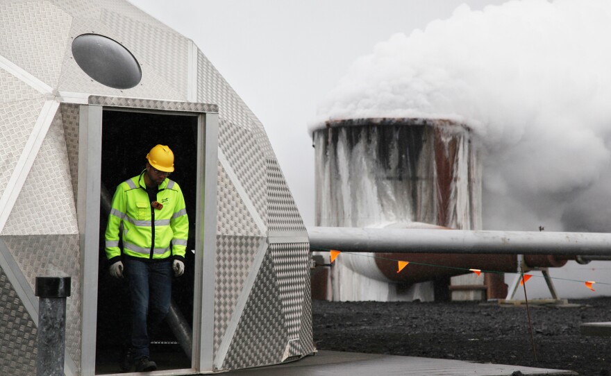 Companies like CarbFix are working on taking carbon dioxide and pumping it underground to react with porous rock, locking it there so it doesn't cause the planet to warm.