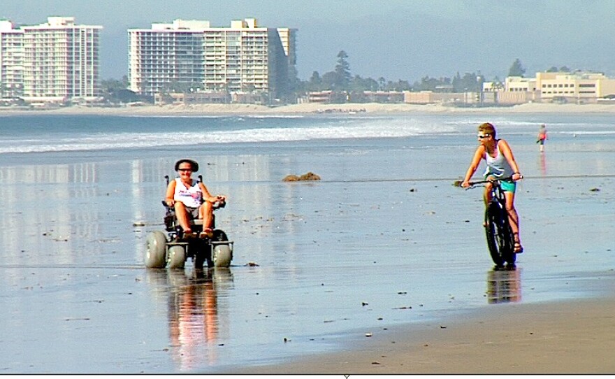 Eurika and Juanita Strotto share time on the sand at Silver Strand Beach, Oct. 26, 2015.