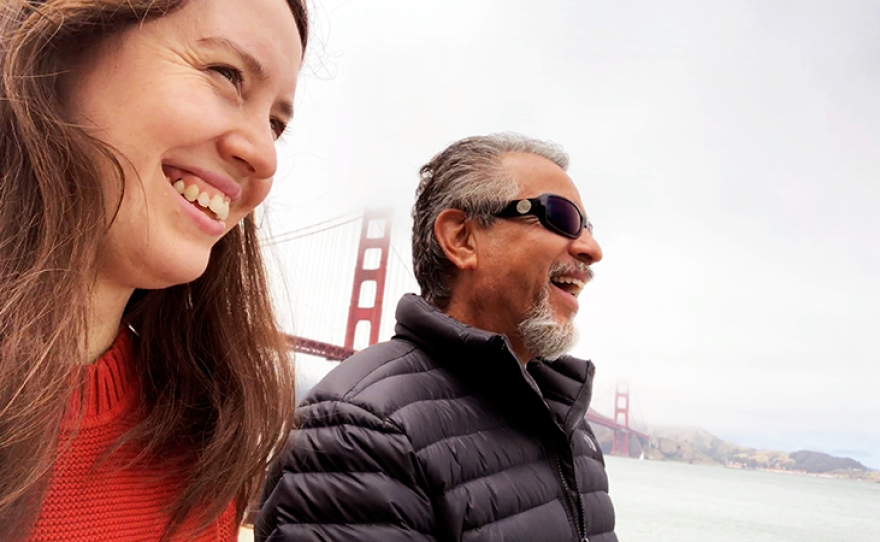Amelia G. visits with her father, Ernesto G., for the first time since he was incarcerated.