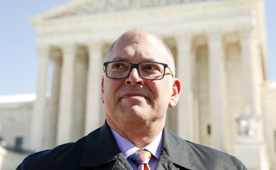 Jim Obergefell in front of the Supreme Court last month. "We did not set out to be activists," Obergefell says. "We did not set out to become a named plaintiff at the Supreme Court, nothing at all like that. We just simply wanted respect."