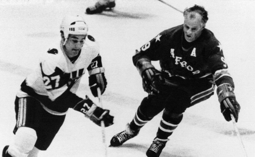 Gordie Howe came out of retirement in 1973 to play with the Houston Aeros alongside his two sons, Marty and Mark.