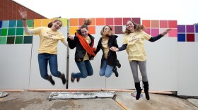 Roughly 1,000 people chose their favorite color for artist Roy McMakin's mural in La Jolla. McMakin said participants were "enthusiastic." Photo by Rebecca Joelson. 