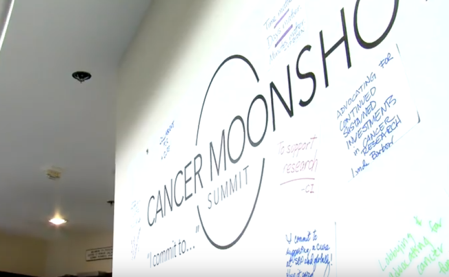 The Sanford Burnham Prebys Medical Discovery Institute collected these hand-written messages in support of a national "cancer moonshot," June 29, 2016.