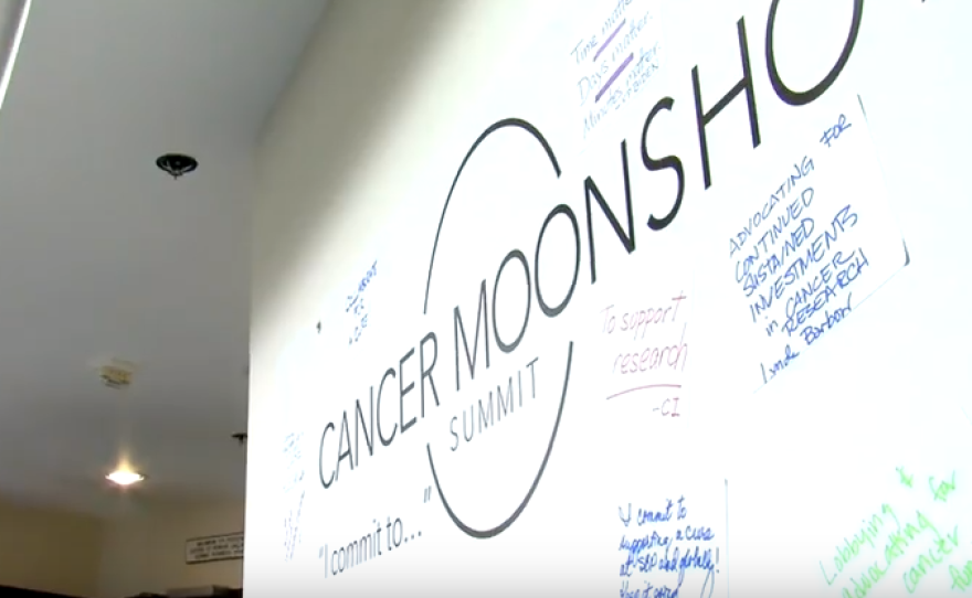 The Sanford Burnham Prebys Medical Discovery Institute collected these hand-written messages in support of a national "cancer moonshot," June 29, 2016.  