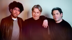 Rafael Payare of the San Diego Symphony, Gustavo Dudamel of the Los Angeles Philharmonic and Esa-Pekka Salonen of the San Francisco Symphony are shown in an undated photo.