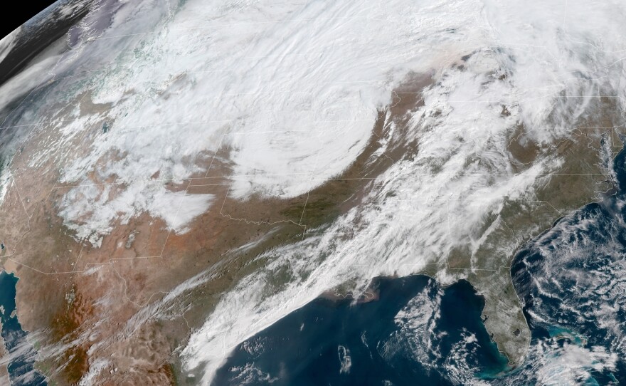 A massive late winter storm is bringing blizzard conditions to a number of central U.S. states Thursday. In affected areas, many agencies are shutting down and urging people to stay off the roads.