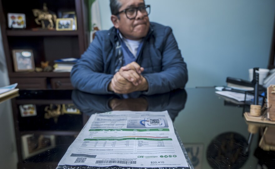 Director and founder of Movimiento Juventud 2000, Jose Maria Garcia Lara, was surprised by a 20,410 MEX Peso electricity bill for his warehouse-style shelter housing migrants hoping to be allowed into the United States, Tijuana, Dec. 10, 2024.