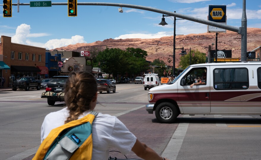 In the 1950s, Moab was a sleepy uranium mining town. But a tourism-driven economy has brought with it traffic.
