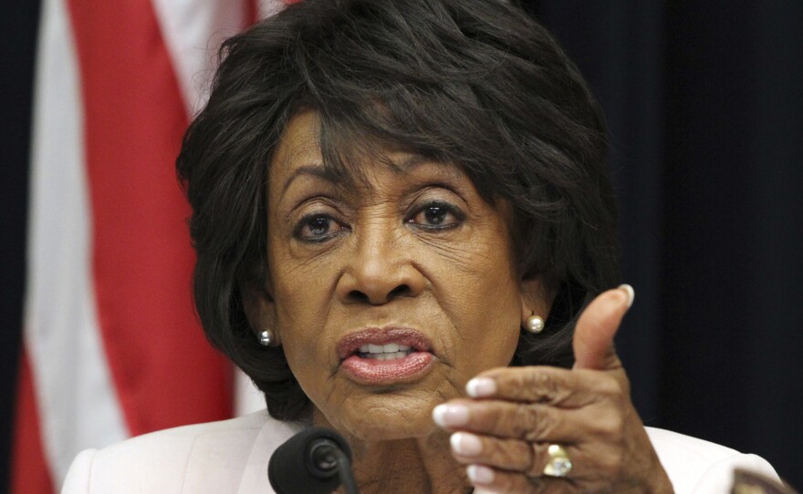 House Financial Services Committee ranking member Rep. Maxine Waters, D-Calif., asks a question of Housing and Urban Development Secretary Ben Carson, during a hearing Wednesday on Capitol Hill in Washington, D.C.