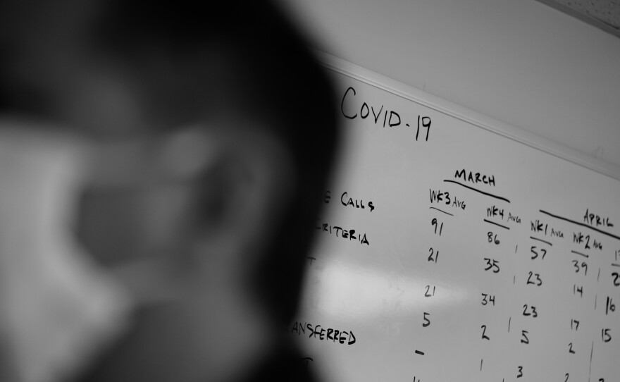 As the number of COVID cases grew on Whidbey Island in 2020, the WhidbeyHealth Medical Center hospital executive team tracked daily stats on a whiteboard in their crisis command center. The numbers sometimes included the family and friends of hospital staff members.