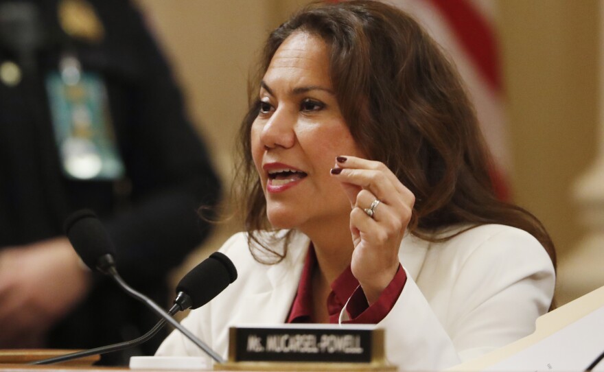 Rep. Veronica Escobar, D-Texas, speaks during a House Judiciary Committee markup. She delivered the Spanish-language response to President Trump's State of the Union address Tuesday.