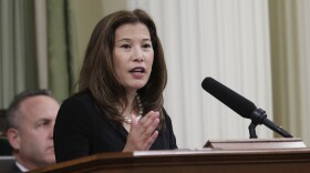 California Supreme Court Chief Justice Tani Cantil-Sakauye gives her State of the Judiciary Address before a joint session of the Legislature at the Capitol in Sacramento, March 17, 2014. 