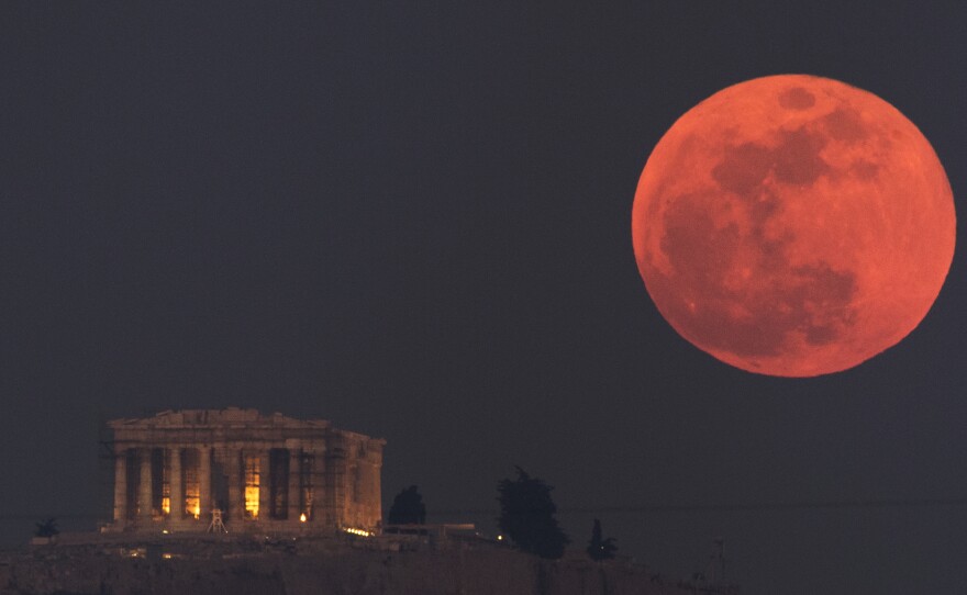 The moon is expected to appear red or orange, as it did during the lunar eclipse in January.