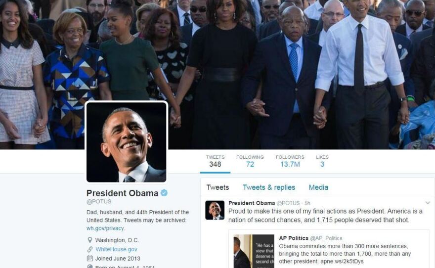 Obama's @POTUS account before being switched to his successor Donald Trump.