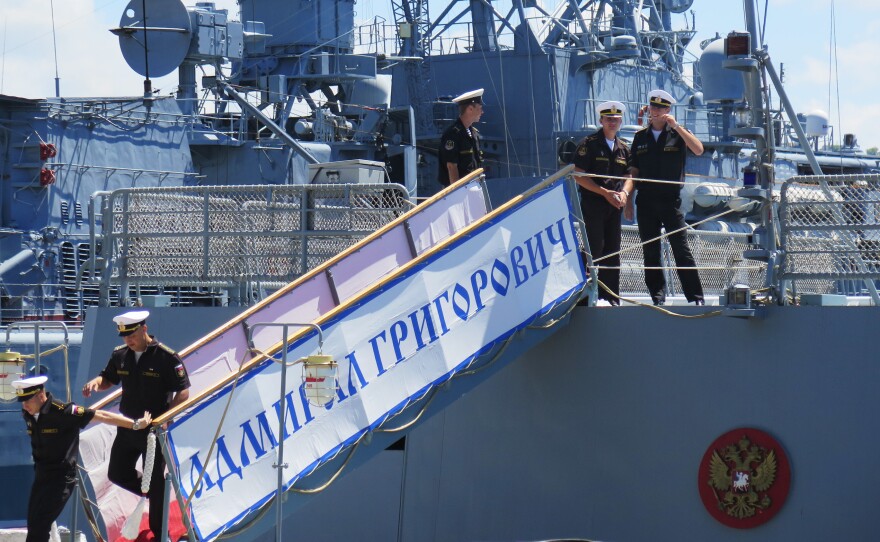 The Admiral Grigorovich is a sleek, 400-foot vessel that cruises at around 35 miles per hour.