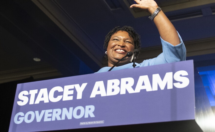 Georgia Democratic gubernatorial candidate Stacey Abrams speaks to supporters during an election night watch party on Nov. 6, 2018, in Atlanta. She lost the election by fewer than 55,000 votes.