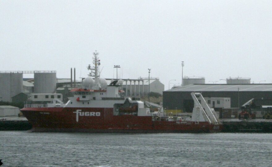 A photo made available on Monday of the Fugro Discovery search vessel moored at Fremantle Port, Perth, Australia. The vessel is one of three that will resume the search for possible wreckage from MH370.