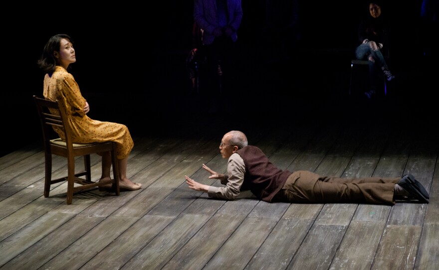 Yunjin Kim and Francis Jue in La Jolla Playhouse’s world premiere production of "Wild Goose Dreams," by Hansol Jung, directed by Leigh Silverman, running in the Mandell Weiss Forum Sept. 5 to Oct. 1.