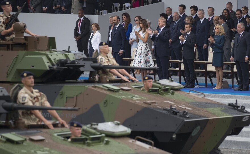 The Bastille Day festivities in Paris last summer gave President Trump the inspiration to call for a military parade in Washington. But the Pentagon says there will be no tanks in its parade in November.