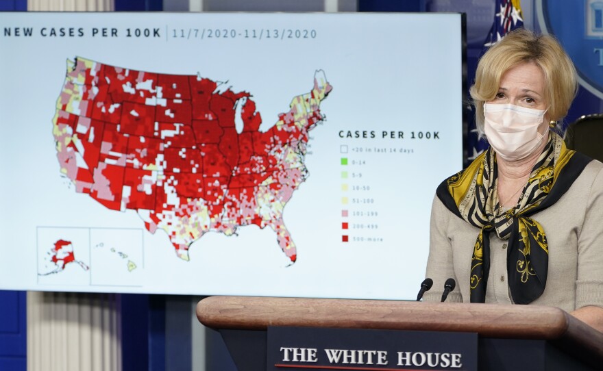 Dr. Deborah Birx, the White House's coronavirus response coordinator, speaks during a briefing with the coronavirus task force at the White House on Thursday. The FDA has granted emergency use authorization for a second antibody treatment.