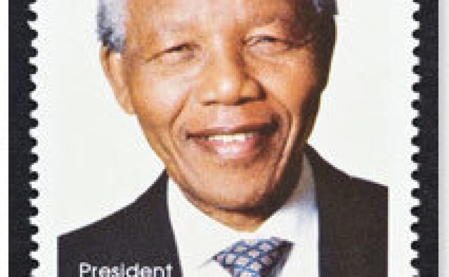 A South African stamp features President Nelson Mandela.