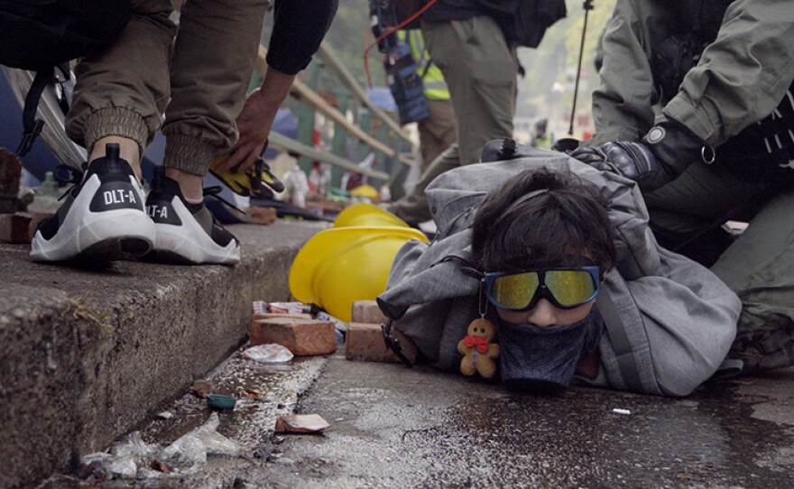 This photograph was taken during the Hong Kong Polytechnic University siege on Nov. 18, 2019, when protesters were trying to leave.