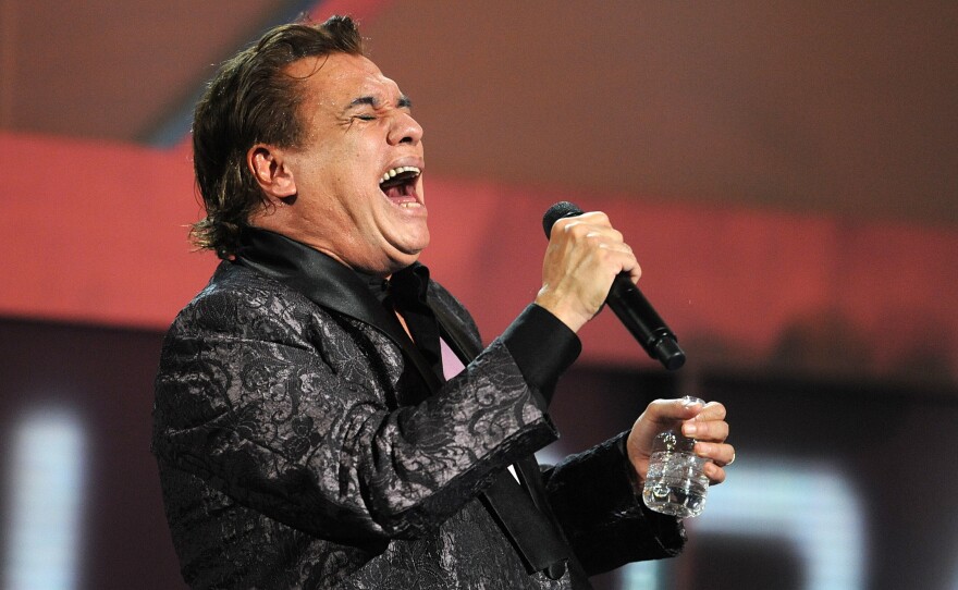 Singer Juan Gabriel performs during the Latin Grammy Awards in 2009.