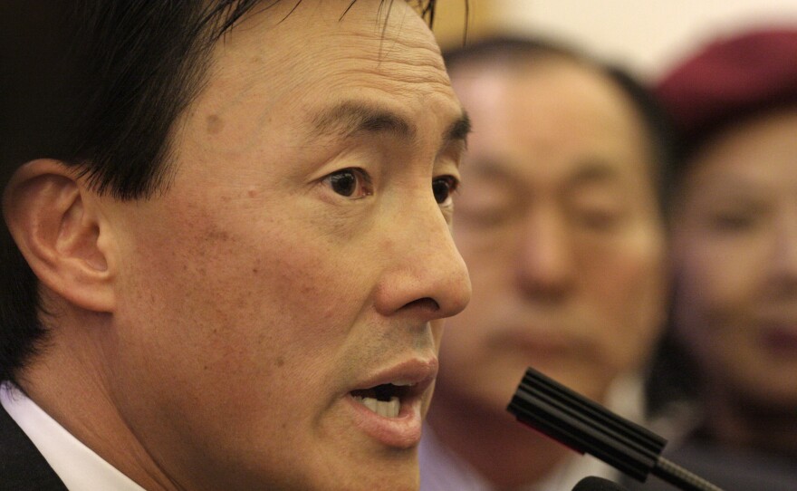 Virginia House Delegate Mark Keam talks to supporters after the passage of Virginia House Bill 11 in Virginia State Capital in Richmond, Virginia, on Thursday.