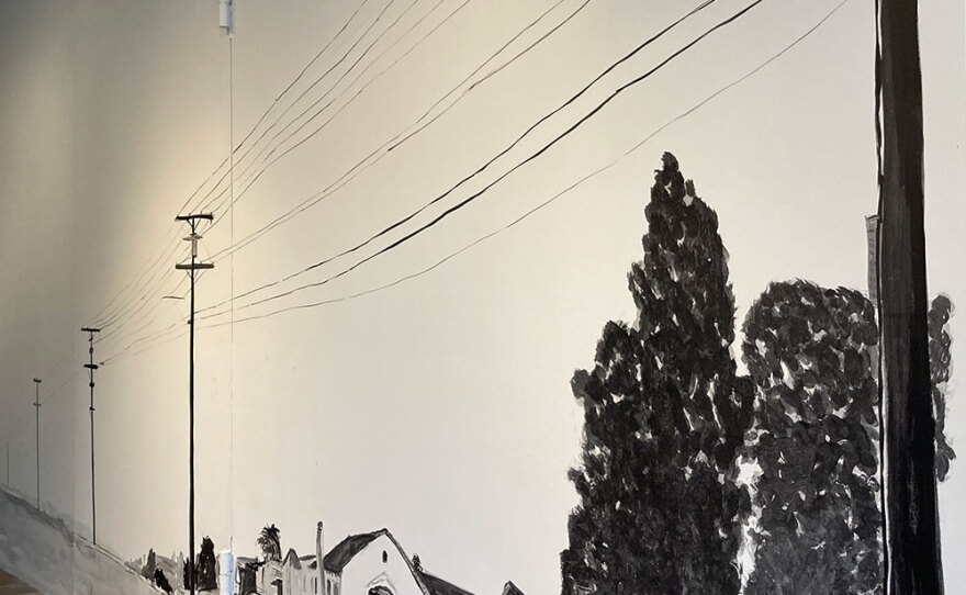 A mural by artist Terri Hughes-Oelrich is shown at Art Produce in an undated photo.