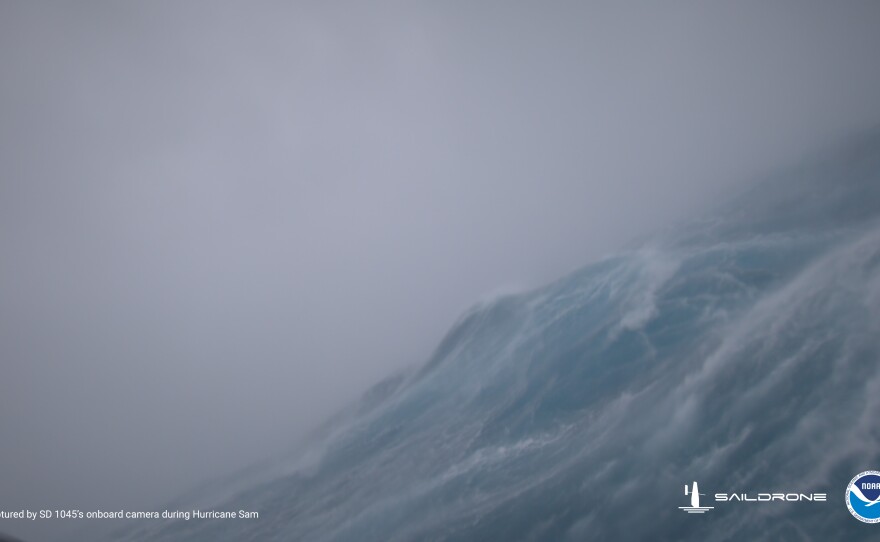 A drone sailed into Hurricane Sam and sent back this image.