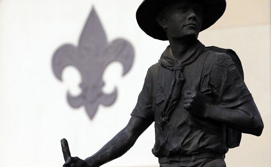 A statue outside the National Scouting Museum in Irving, Texas.