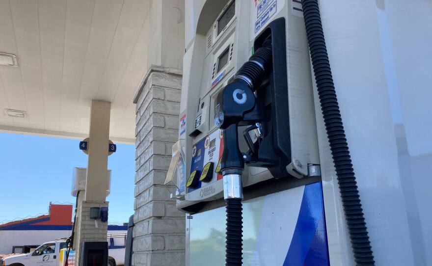A gas pump at an Arco station in the Allied Gardens neighborhood of San Diego, Calif. March 22, 2022.