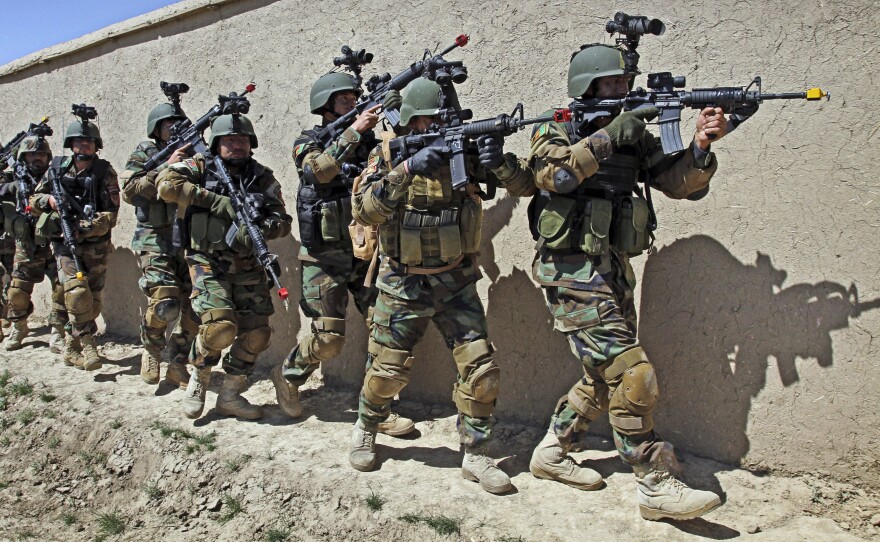 Afghan special forces train for a hostage rescue operation in this 2012 photo. Campbell, the top U.S. commander, believes that the Afghan army has "the capability to protect itself and is the strongest institution in the country."