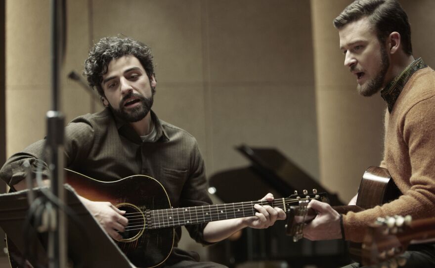 Oscar Isaac (left) and Justin Timberlake in a scene from <em>Inside Llewyn Davis</em>. Both are featured on the movie's soundtrack.