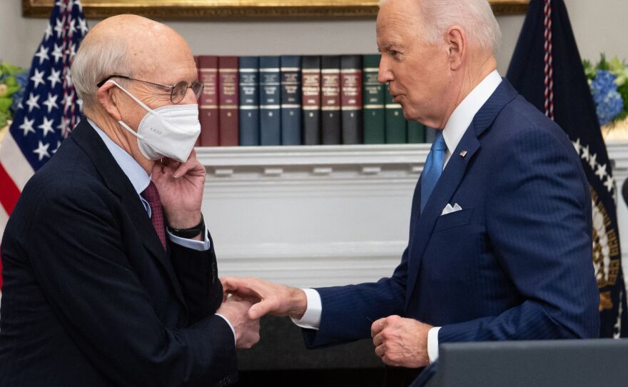 Biden paid tribute to retiring Supreme Court Justice Stephen Breyer this week, saying he would pick someone worthy of carrying on the liberal justice's legacy.