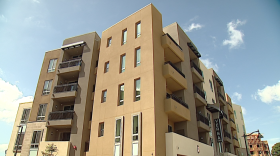 An apartment complex within the Civita development is pictured. The complex offers affordable housing to seniors.