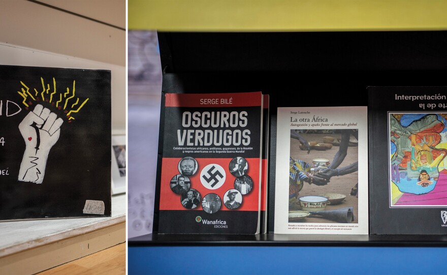 The Pantera store also sells anti-racist books and artwork.