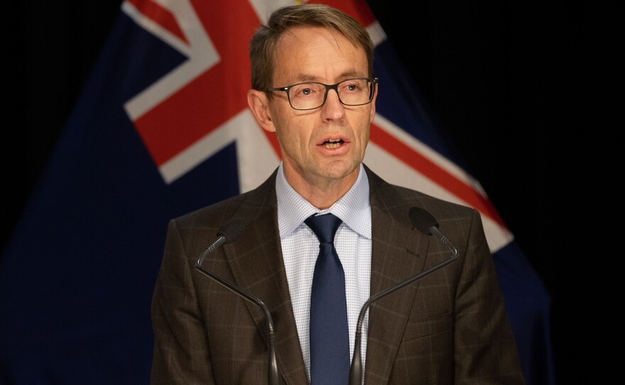 Dr. Ashley Bloomfield, New Zealand's director-general of health, pictured last week, said Tuesday that two women flying in from the U.K. via Australia had tested positive for the coronavirus and had been in isolation since their arrival.