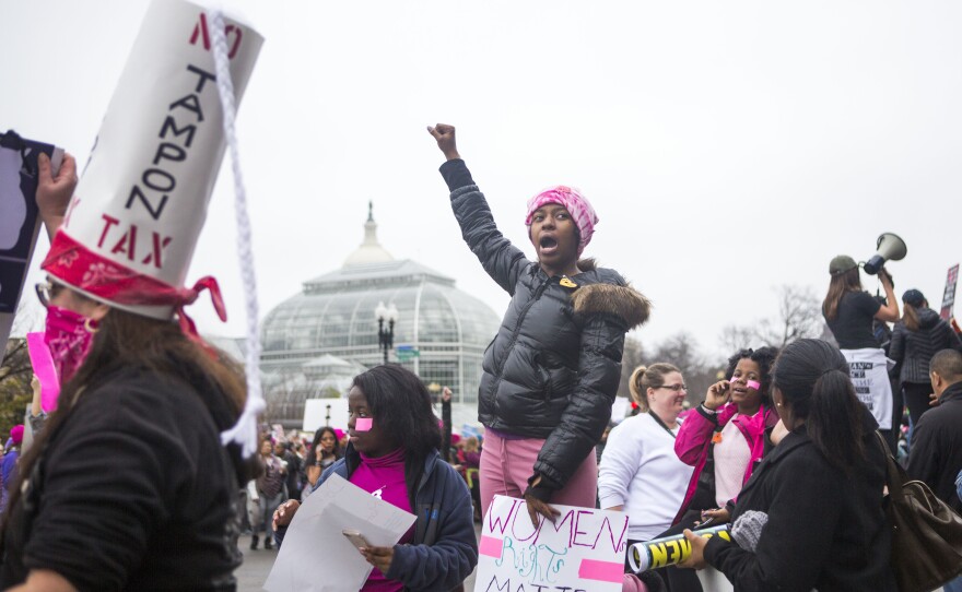 Protesters attend the Women's March on Washington in D.C.