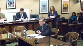 Little Hoover Commission executive director Stuart Drown testifies about the commission's recent pensions report at a joint Senate-Assembly committee Wednesday. 