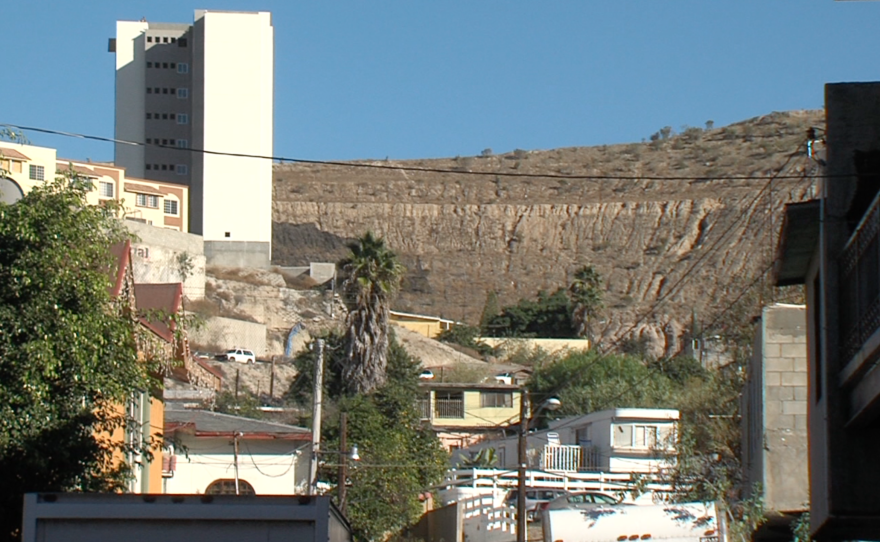 Steep hills surround the neighborhoods in Cañon de la Pedrera, a Tijuana canyon, Dec. 2, 2015.
