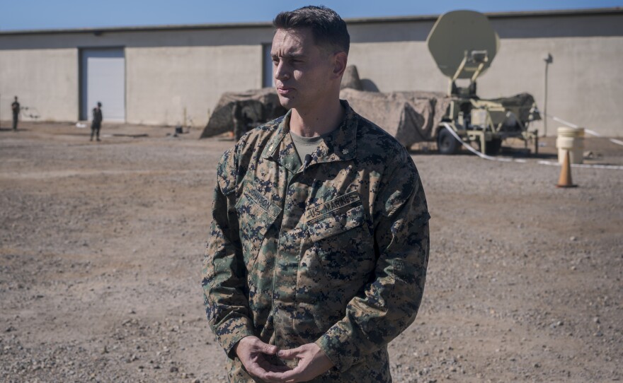 Maj. Anthony Johnson, squadron operations officer during a training exercise at Marine Corps Air Station Miramar, Oct. 22, 2024.