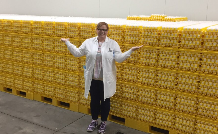 "Easter is our Super Bowl," says Emily Metz, who leads the American Egg Board. With a glut of eggs on the market, she's hoping that Americans will shell out for an extra dozen this year.