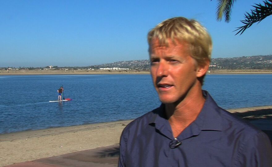 San Diego Waterkeeper Matt O'Malley beside Mission Bay, Nov. 5, 2014.