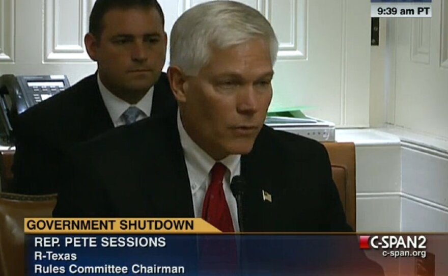 Rep. Pete Sessions (R-Texas) at the hearing where he discussed his bill to create a bipartisan committee to tackle fiscal issues.