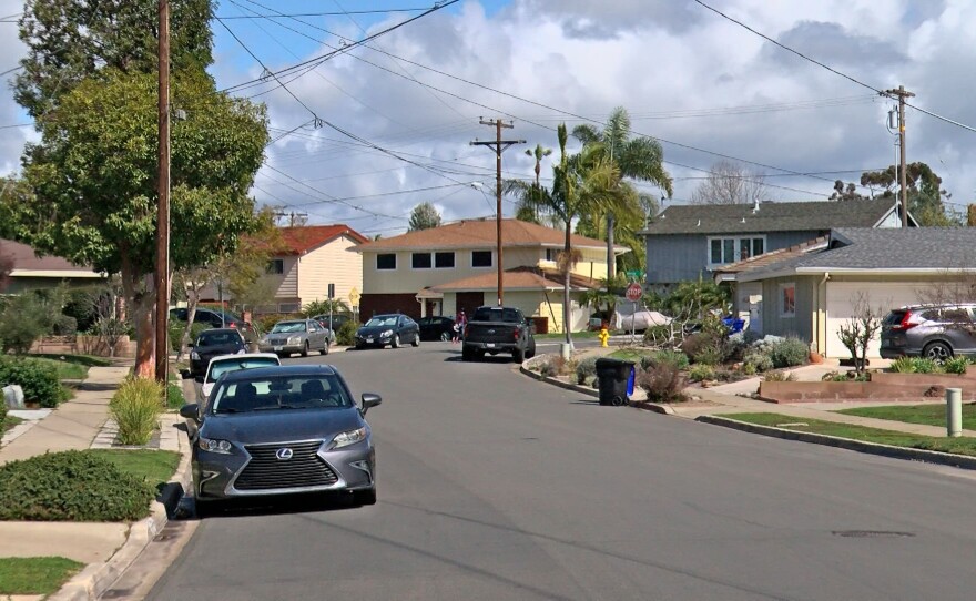 A residential Street in University City, San Diego is shown on Feb. 28, 2023. 