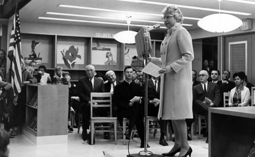 Former San Diego Public Library director and children's librarian Clara E. Breed in an archive photo.