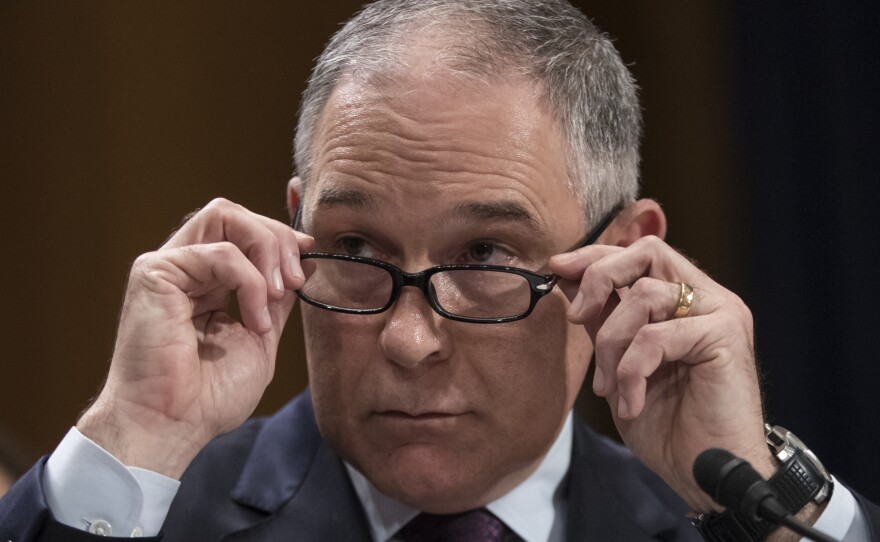 EPA Administrator nominee  Scott Pruitt testifies at his confirmation hearing on Wednesday.