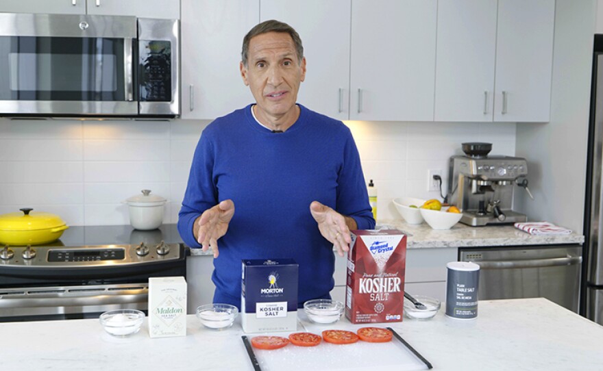Ingredient expert Jack Bishop discussing culinary techniques on Season 21 of AMERICA'S TEST KITCHEN. 