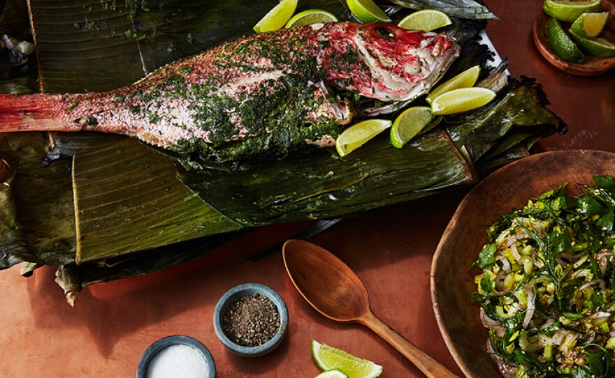 Pictured: Fish in banana leaves. In "Grilled Favorites," Martha Stewart introduces exotic flavors to your next cookout. 